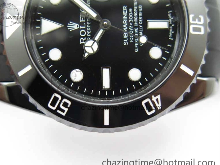 MiroTime 0122 Submariner 40mm Black Ceramic 5GF Best Edition Black Dial on Black Rubber Strap SA Unique 2464